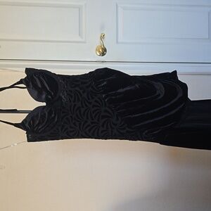 Fashion Nova Black Velvet Mini Dress